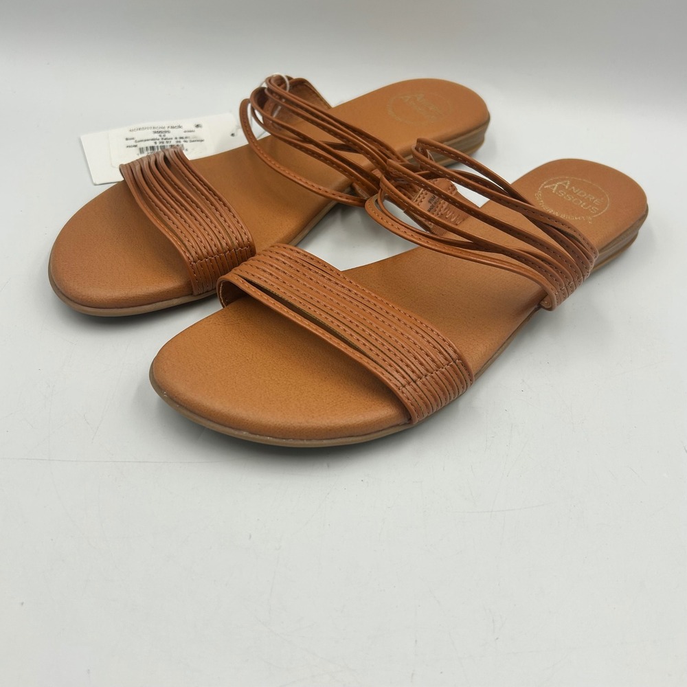 Andre Assous Sandals Pecan Brown Womens 9.5 Featherweights Slide NEW NWT